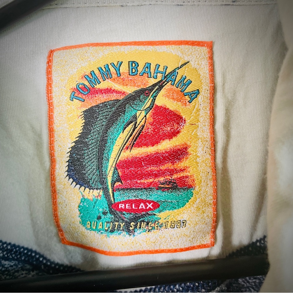 Tommy Bahama Relax Navy Hoodie Size Medium Mens Womens Unisex Gender Neutral View 6